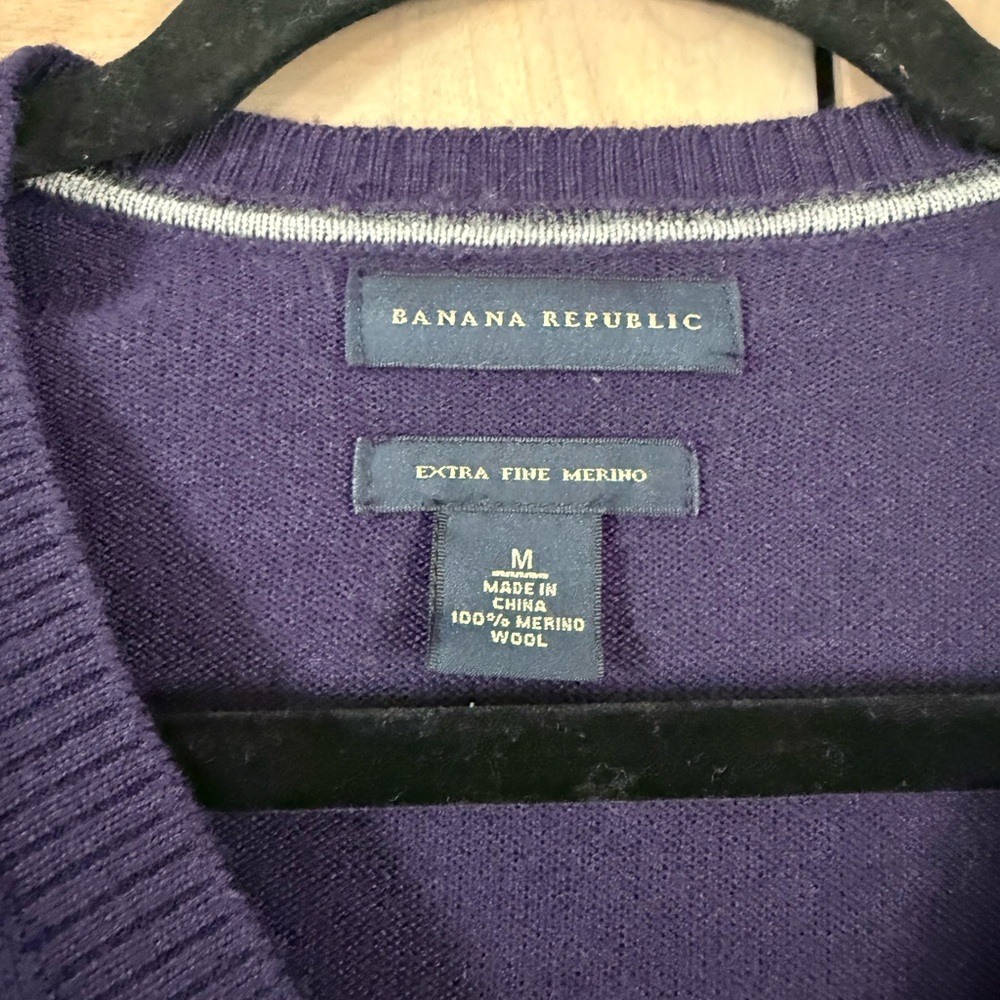 Men’s banana republic Merino Wool Pullover Sweater  Purple Medium
